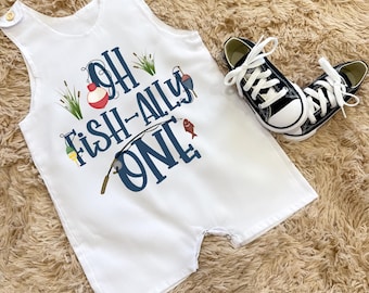 Traje de primer cumpleaños para niños - Traje de Ofishally One para niños - Cumpleaños de Ofishally One para niños - Invitación de pesca para niños - Invitaciones de Ofishally One