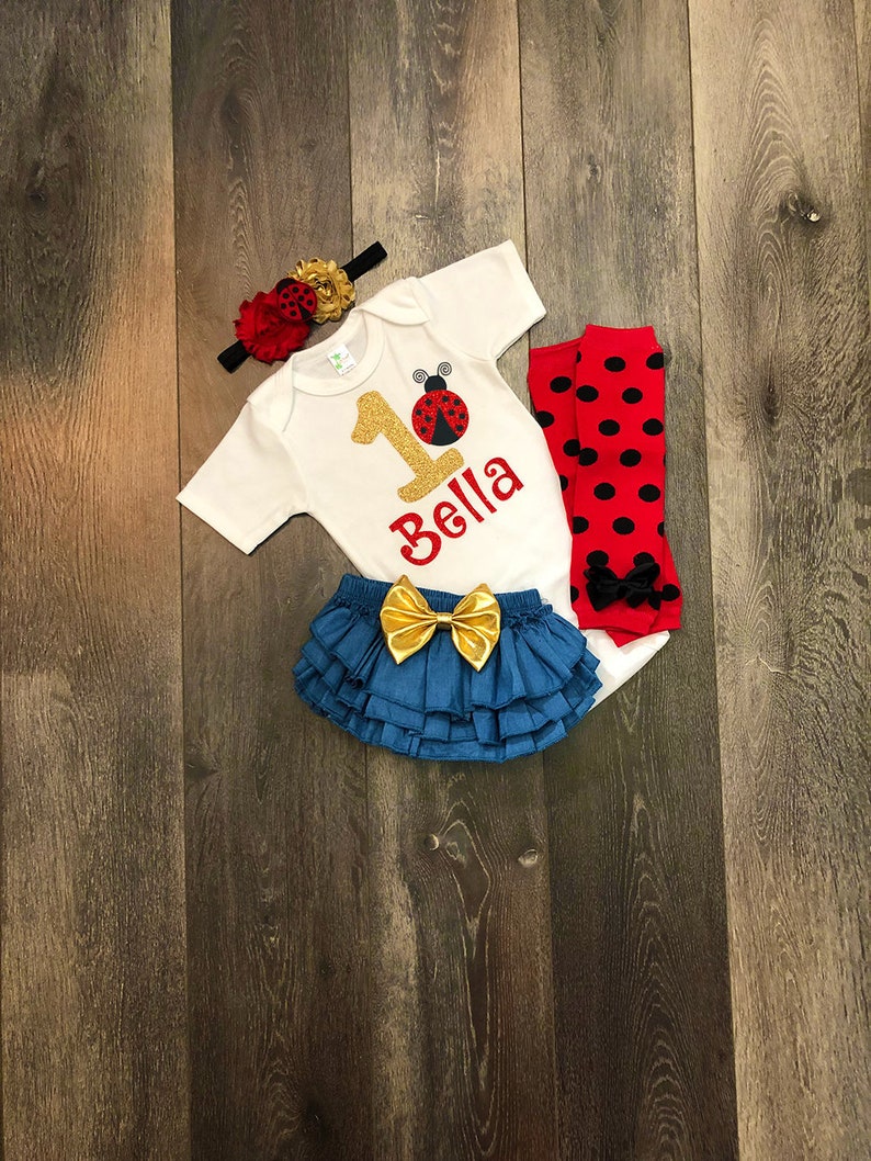 Girls ladybug 1st birthday outfit personalized ladybug ladybug 1st birthday shirt ladybug 1st birthday theme girls 1st birthday outfit