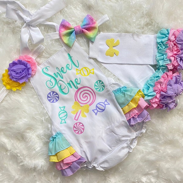 candyland 1er anniversaire tenue - candy land 1er anniversaire barboteuse - candyland 1er anniversaire tenue - filles 1er anniversaire tenue bonbons thème