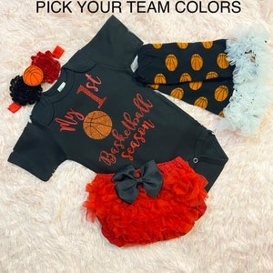 my 1st basketball season - my first basketball season - baby girls basketball  outfit - baby basketball jersey -baby girls basketball shirt
