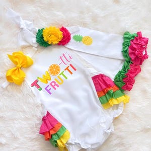 Twotti Fruity Girls Birthday Outfit - Strój urodzinowy dla dziewczynek z dwoma owocami - Strój urodzinowy dla dziewczynek z drugim owocem - Zaproszenie Twotti Fruity