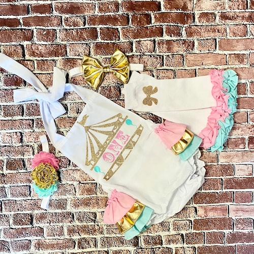 Girls Circus 1st Birthday Romper Girls Carnival 1st Birthday Etsy