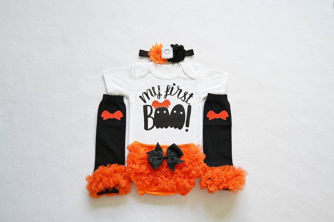 My First Boo Halloween Baby Girl Outfit - My First Halloween Baby Girl ...