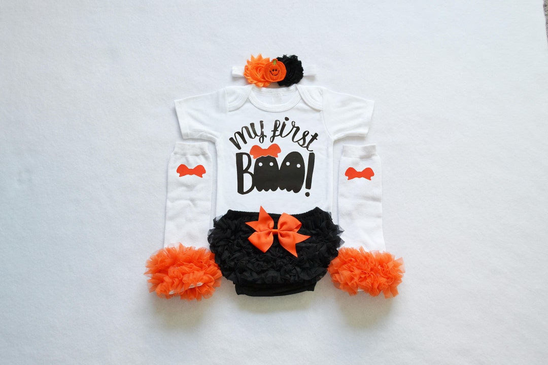 My First Boo Halloween Baby Girl Outfit - My First Halloween Baby Girl ...