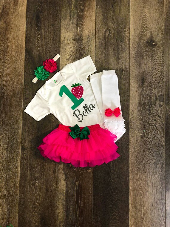 strawberry first birthday outfit