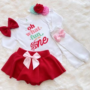 Oh, qué divertido atuendo de cumpleaños para niñas - Primer cumpleaños de Navidad para niñas - Oh, qué divertidas invitaciones para el primer cumpleaños de niñas - Oh, qué divertido primer cumpleaños