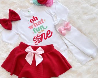 oh what fun girls birthday outfit - girls christmas 1st birthday - oh what fun girls first birthday invitations - oh what fun first birthday