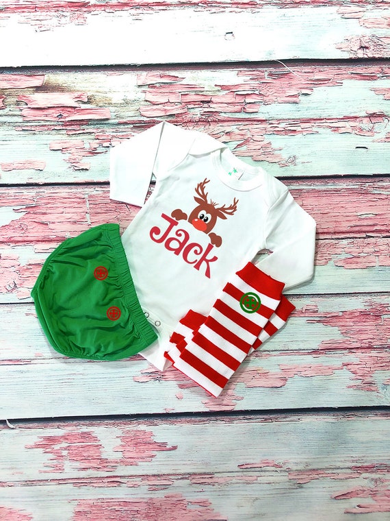 My 1st Christmas Baby Boy Outfit, Baby Boy Reindeer Christmas