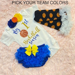 my 1st basketball season - my first basketball season - baby girls basketball  outfit - baby basketball jersey -baby girls basketball shirt