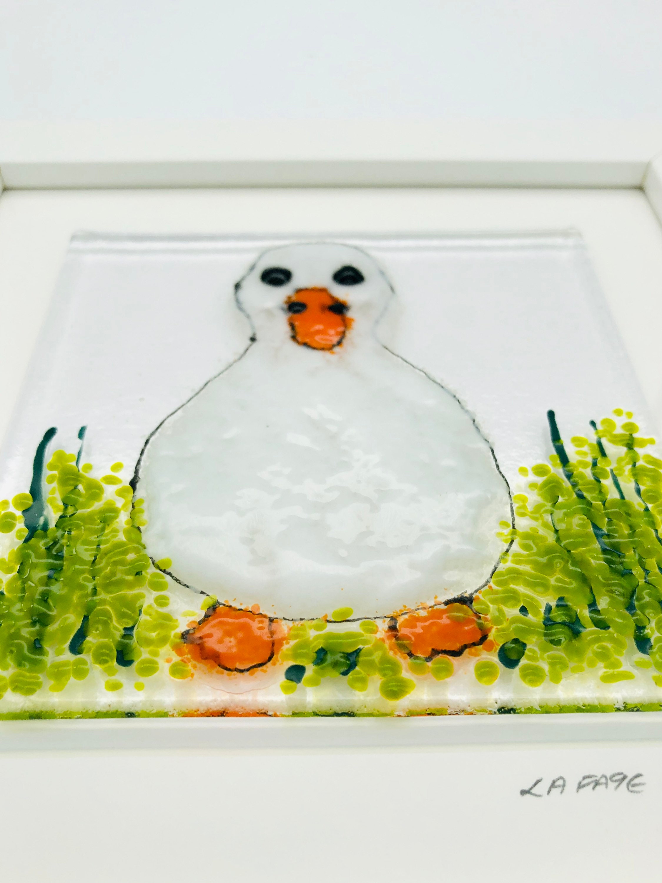 Fused glass duck duck art duck gift glass duck farm Etsy