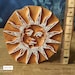 Wooden Printing Block Carved Stamp Sun with Face. Scrapbooking, Leather, Pottery, Ceramic, Textile Fabric Blocks. Solar Ethnic Slavic Pagan