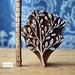 Wooden Printing Block Carved Stamp Tree Leave Branch Pattern. Scrapbooking Stamp. Textile Fabric Stamp Blocks. Wood carving. Leaves Motifs