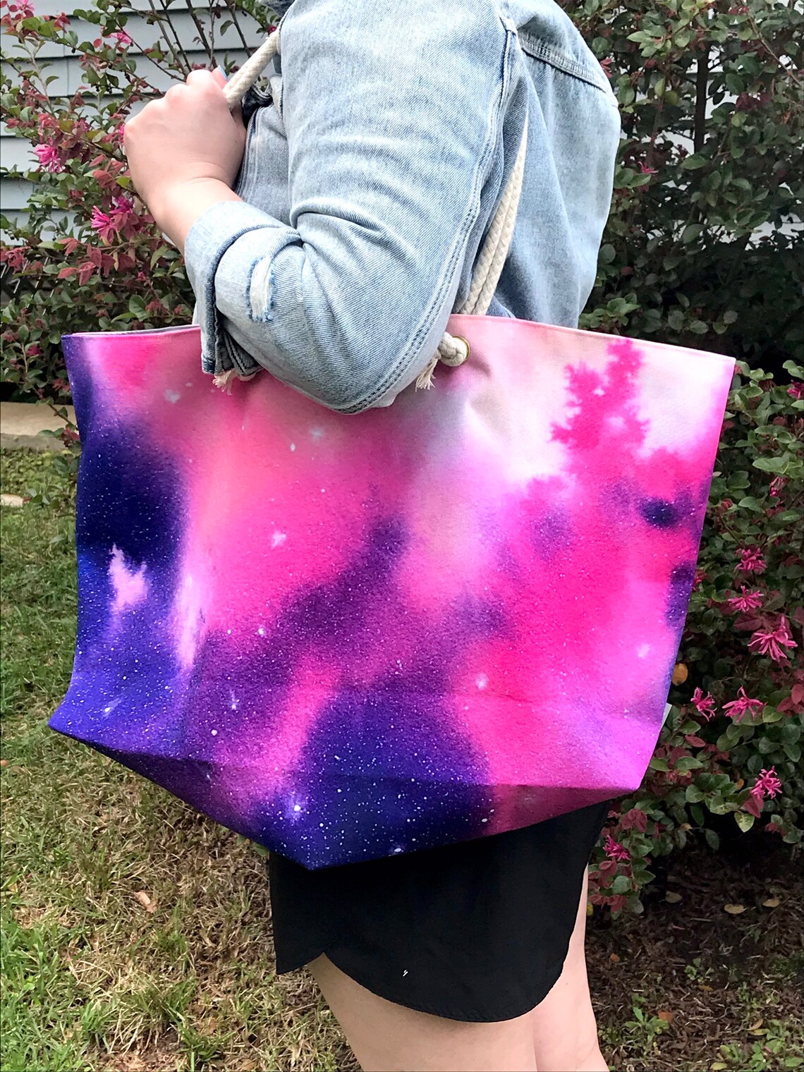 Large Weekender Tote Bag with Supernova/Galaxy design Etsy