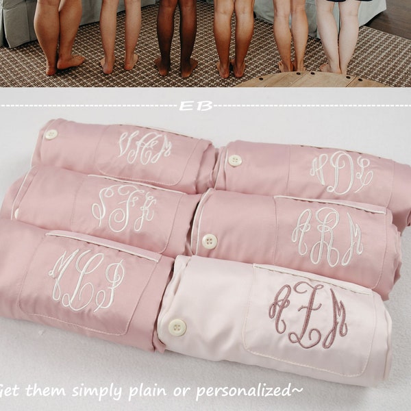 Bridesmaid PJs, navy pajamas set, pajama shorts, personalized pajama shirt and shorts, monogrammed pjs, embroidered pajamas, maid of honor