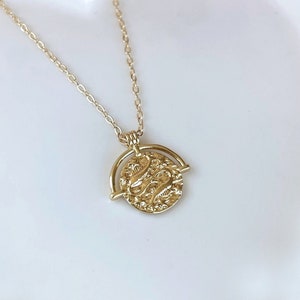 Pisces Charm Necklace, 14K Gold Plated, Tarnish Resistant, Gold Zodiac Necklace, March Birthday