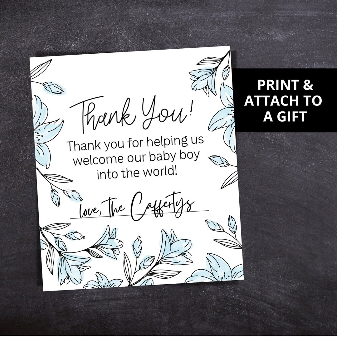 Labor and Delivery Nurse Printable Blue Thank You Tag Midwife Etsy