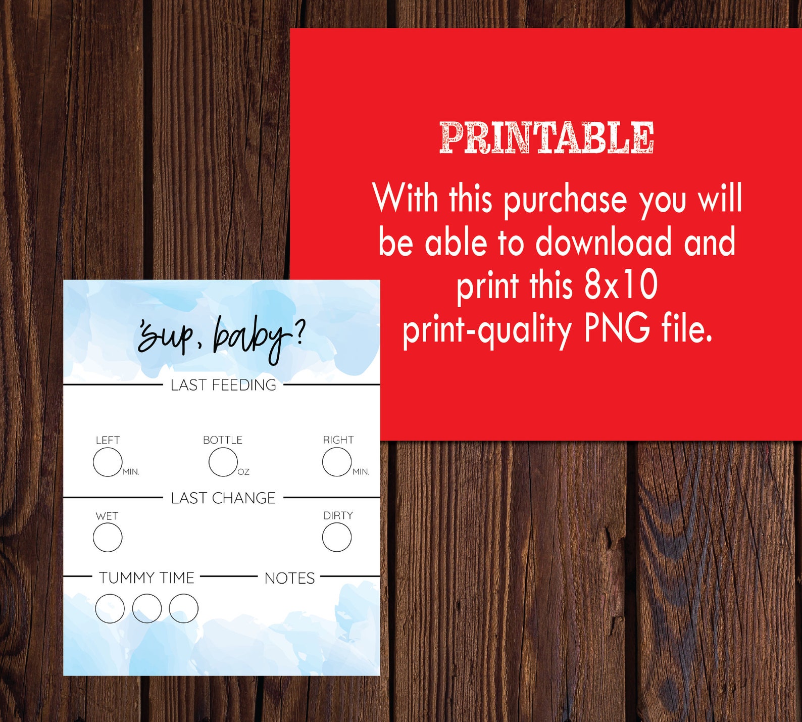 Printable Baby Tracker Baby Shower Gift Dry Erase Newborn Etsy