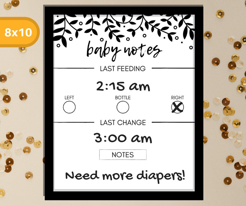 Printable Baby Tracker Baby Shower Gift/ Dry Erase Newborn Etsy