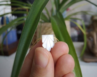 Moonstone pendant white moonstone thin necklace gold filled water resistant Handmade Handmade white moonstone