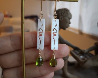 Women's Earrings Jewelry Mother-of-Pearl Rectangular Carved Boho Ethnic Chic Natural Pearl Pearl Jewelry Party Natural Pearl Capricette