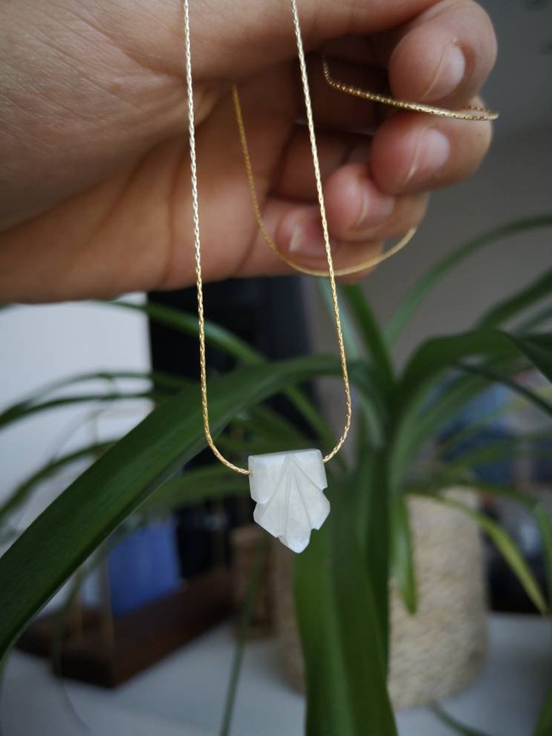 Moonstone pendant white moonstone necklace fine gold filled water resistant Handmade white moonstone