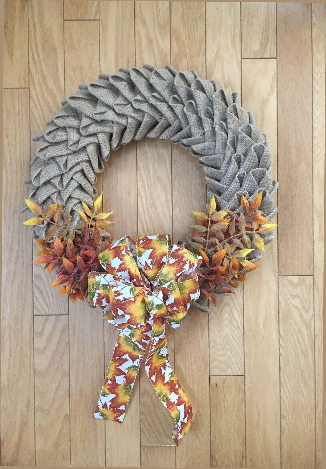 Burlap Petal Wreath//swedish Braid Wreath//fall Wreath//front Etsy