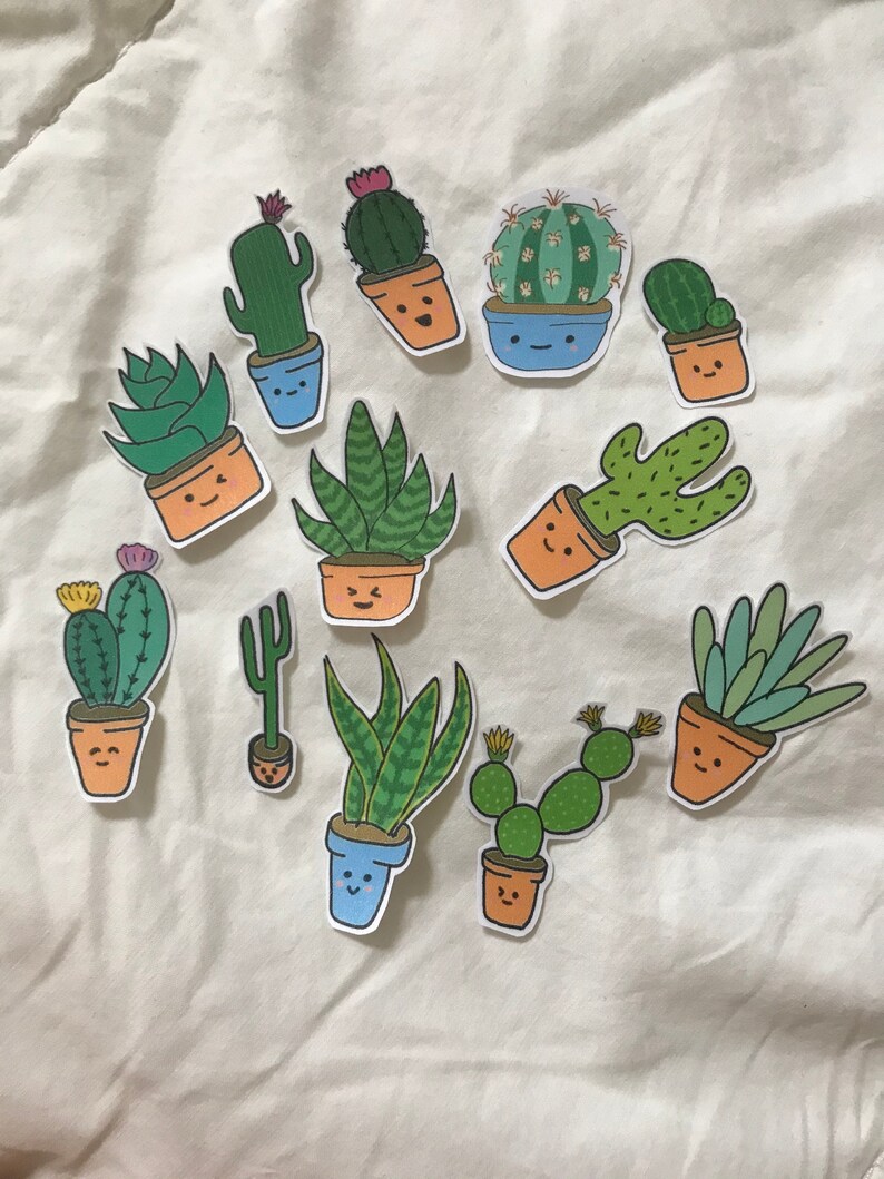 Cute Cactus Stickers Original Hand Made