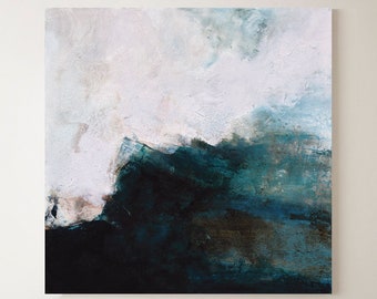 Emerald Ice Abstract Painting, Modern Wall Art, Simone Decorart