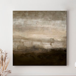 Abstract Painting Beige, Painting Dark Brown Beige, Gray and Beige Abstract Art, Textured Art Handmade Rothko Style Painting, Abstract Art