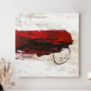 Red Wall Art, Large Original Red Abstract Painting, Modern Abstract Painting, Red Abstract Paiting for Office Decor, Red Abstract