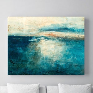 Abstract Seascape Print, Seascape Canvas Art, Abstract Sea Painting, Textured seascape print, Beach home decor