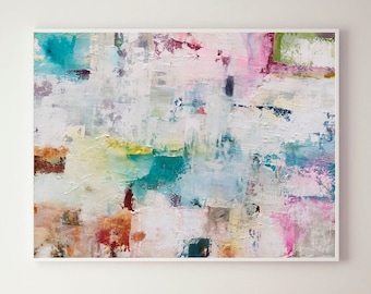 Extra Large Abstract Canvas Colorful , Large minimalist colorful , Abstract Extra Colorful Modern Abstract Painting , Colorful painting