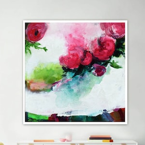 Large floral wall art , Extra large floral print , Abstract floral print , Modern floral painting ,Modern floral print , Abstract floral art