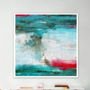 Turquoise abstract, Large abstract turquoise print, Extra large abstract art print, Turquoise abstract wall art print,  Turquoise  painting