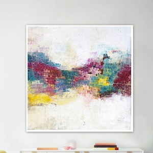 Large abstract colorful painting print , Abstract art colorful ,Abstract art print on paper or canvas , Modern art print