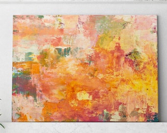 Burnt orange art, Burnt orange abstract painting on canvas, Large wall art oversized horizontal, Abstract art large canvas wall art