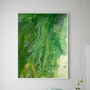 Bright Green Wall Art, Bright Wall Art , Bright green abstract painting, Abstract wall art prints, green abstract art, Green painting print