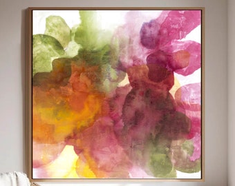 Textured Abstract Painting on Canvas, Gold Leaf, 'Autumn Colors'