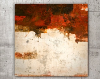 Burnt Orange Abstract Art Print, Modern Home Decor