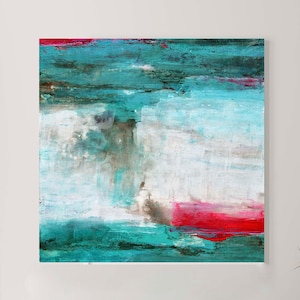 Turquoise painting, Turquoise painting modern abstract artwork wall art for living room, Abstract painting on canvas