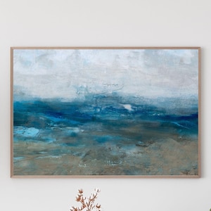 Abstract ocean painting, Abstract ocean print on cotton paper or canvas, Modern ocean art, Spatula ocean painting, Ocean prints