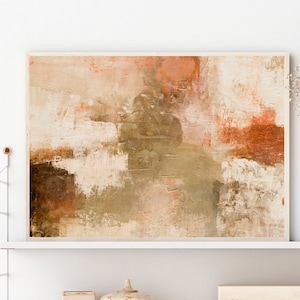 Peach abstract wall art, Huge abstract painting print, Abstract printable art, Abstract painting print boho