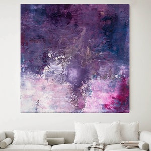 Dark purple wall art, Purple pink abstract painting, Abstract aesthetic painting, Modern abstract art, Purple wall art