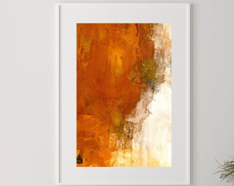 Burnt Orange Print, Modern Abstract Art, Digital Extra Large Abstract Painting For Living Room Décor, Canvas Burnt Orange Décor