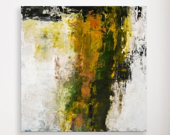 Large Colorful Abstract Art Print, Orange Green Painting