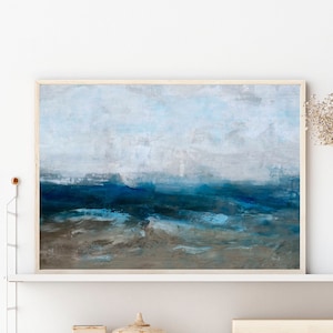 Marine prints, Abstract marine painting, Modern marine wall art, Digital marine print, Spatula marine wall art, Marine painting