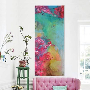 Abstract Floral Painting, Large Floral Wall Art, Colorful abstract floral painting, Floral Painting on Canvas, Floral painting