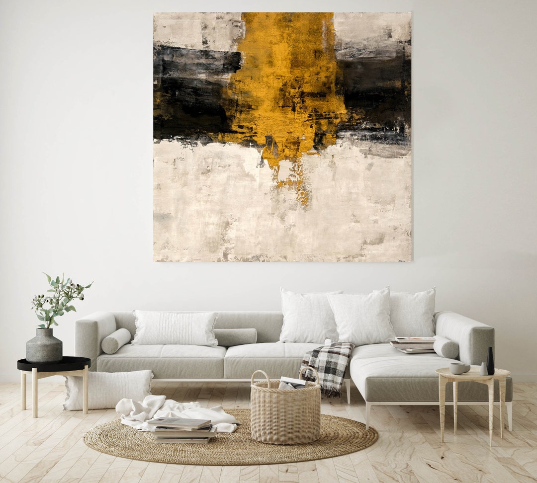 Black White Gold Abstract Art, Gold Wall Art Large, Abstract Gold, Gold