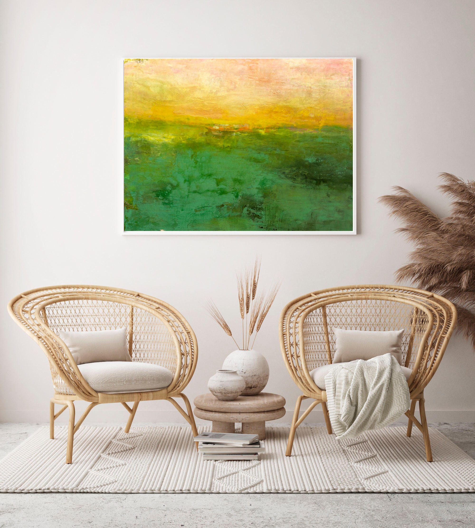 Long Narrow Wall Art, Extra Large Wall Art Abstract, Romantic Painting
