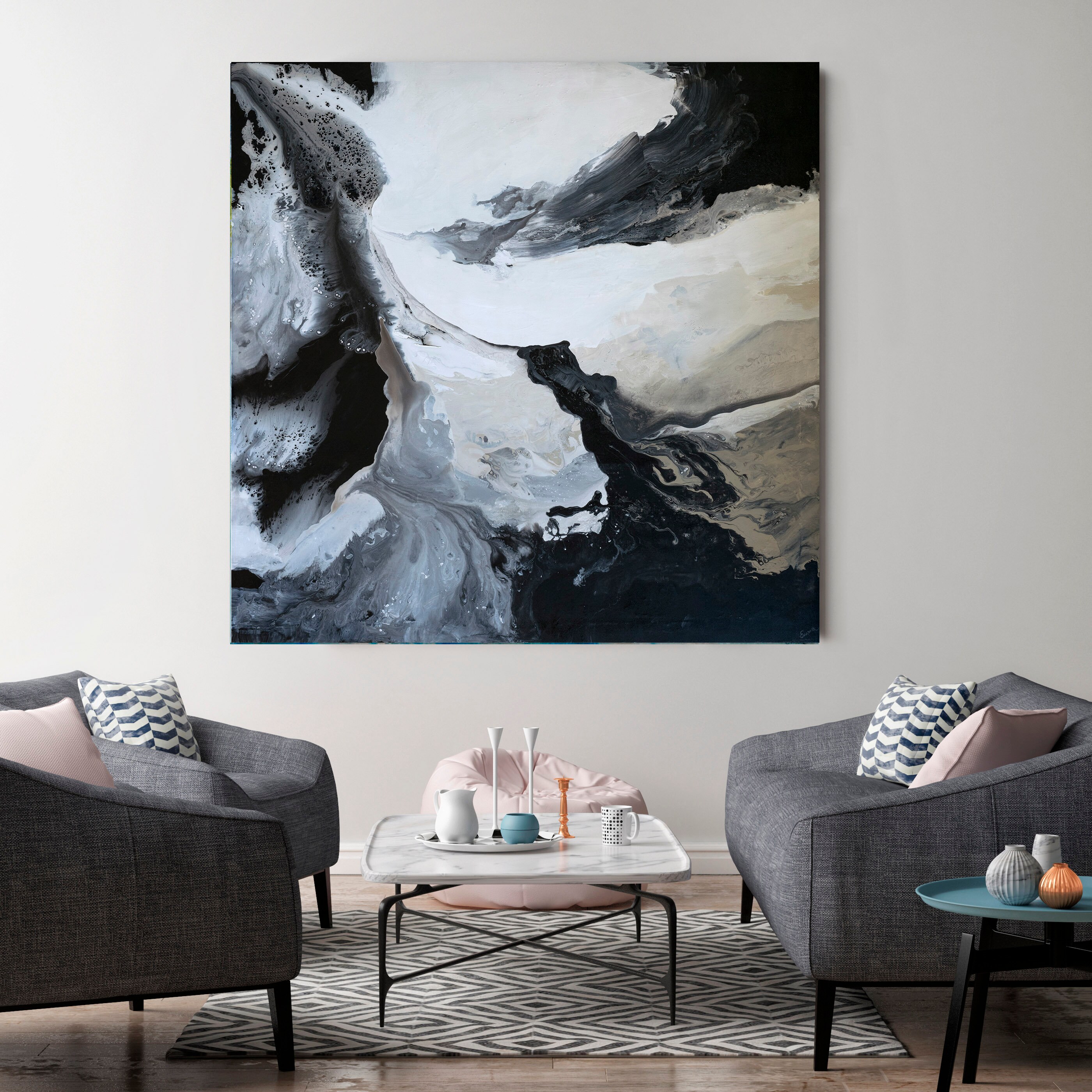 Living Room DecorPaintings on Canvas OriginalAbstract Art Etsy